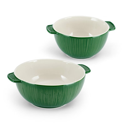 Fitz And Floyd Sicily Serving Bowls, Set Of 2, Green