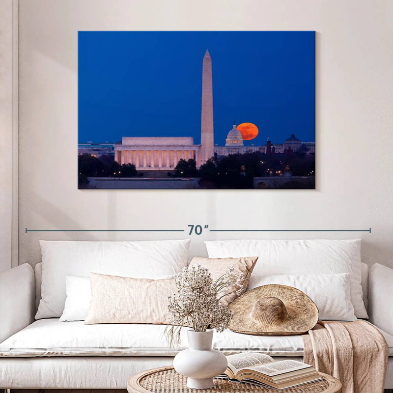 Sirécis récolte lune sur Washington DC, H 32 po x l 48 po