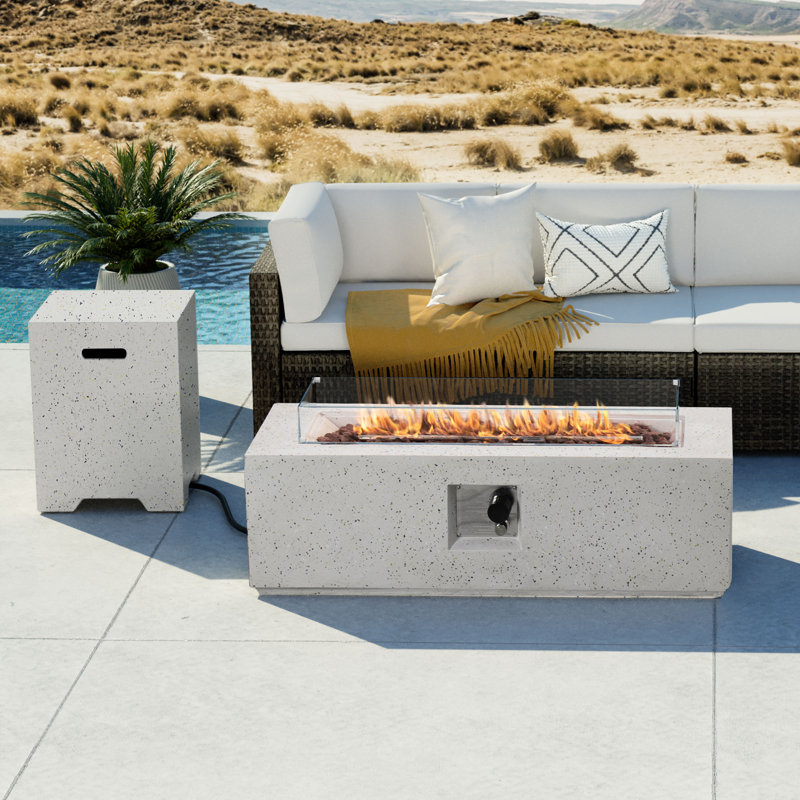 Laice Rectangle Magnesium Oxide Propane Smokeless Fire Pit