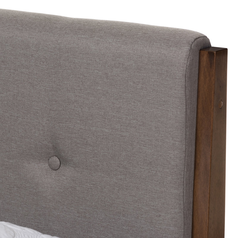 Lit plateforme tapissier Hayworth, Très grand, Gris