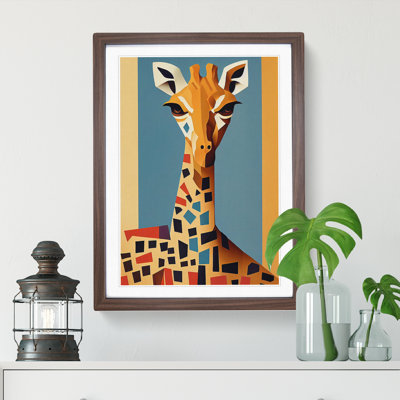 Geometric Giraffe No.2 Abstract - Single Picture Frame Print