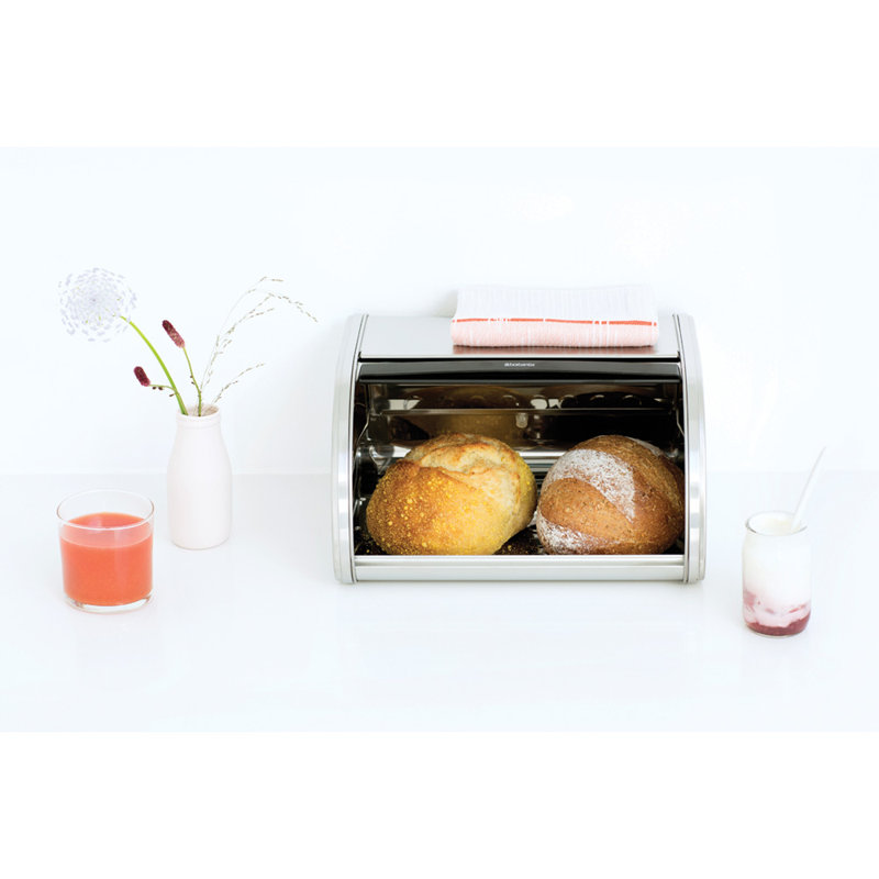 Boîte à pain à roulettes moyenne Brabantia, Acier mat