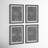 Achromatic Geometric Prints, Set of 4