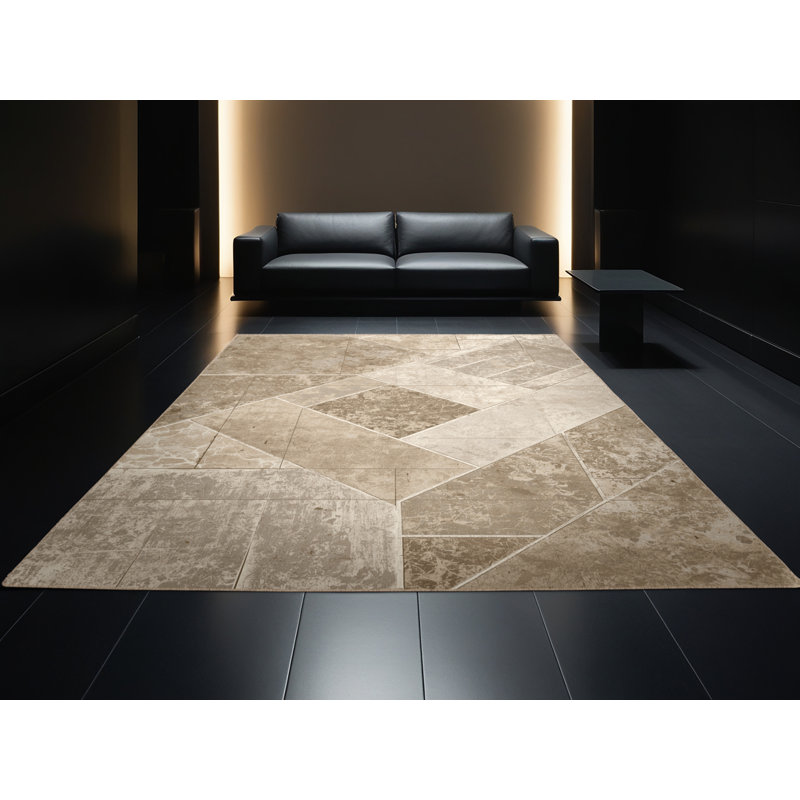 Tapis gris moelleux moelleux en pierre rustique de Pâques, 8 pieds carrés