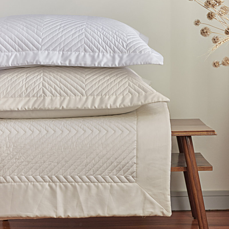Eloise 100% Cotton Quilted Sham, White, King Quilted Sham