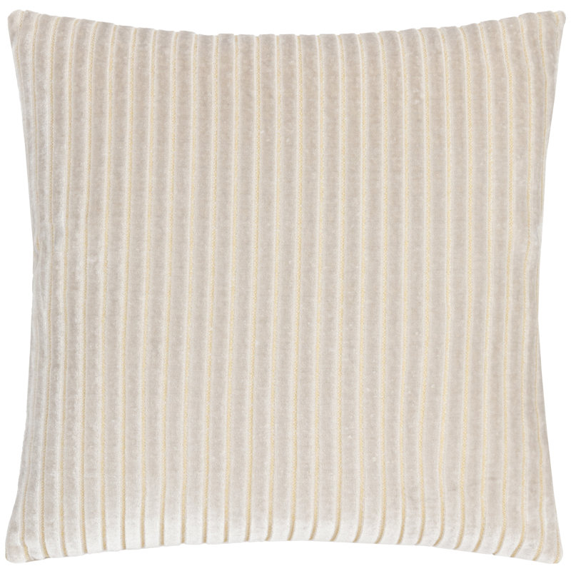 Savoy Stripe Striped Square Cushion, Cream, Feather