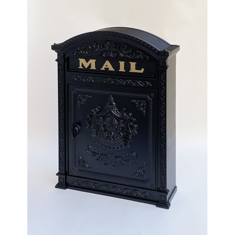 Aluminum Wall Mounted Mailbox, Black