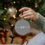 3.5"X3.5"X3.5"H GLASS WHITE BALL W/LEAVES PATTERN ORN 2ASST