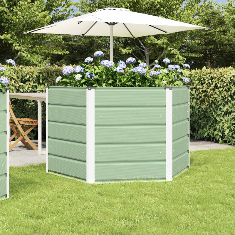 Raised Garden Bed, Pastel Green, 75cm H x 129cm W x 129cm D