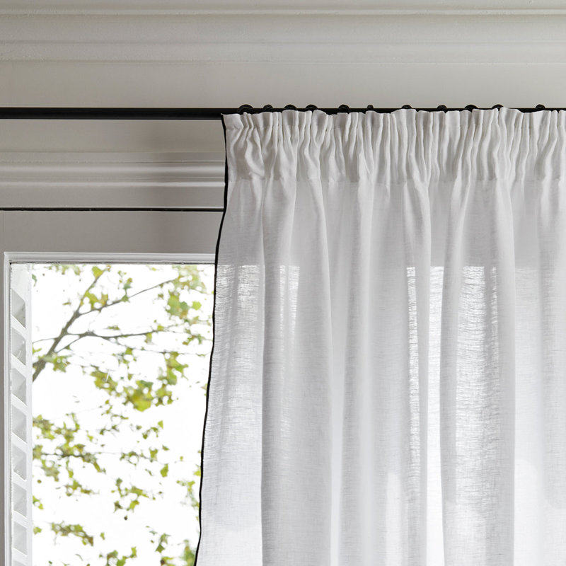 Carlina Semi Sheer Curtain Panel Pair, Width 350 x Drop 280cm, White