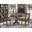 Ensemble de coin repas 3 pièces pour petits espaces comprenant une table ronde avec piédestal et 2 chaises de salle à manger en tissu de lin, 42 x 42 pouces, acajou-1677157608-1677157610-1741267397