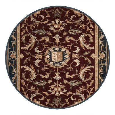 Machine Washable French Black Area Rug