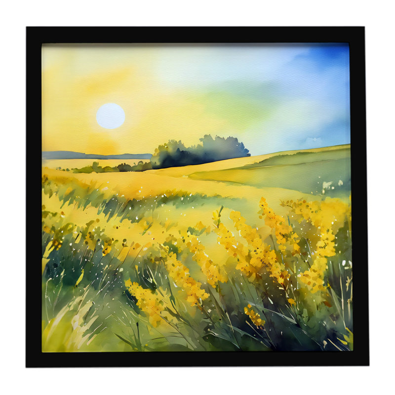 Nebraska Goldenrod en aquarelle, reproduction d'art encadrée