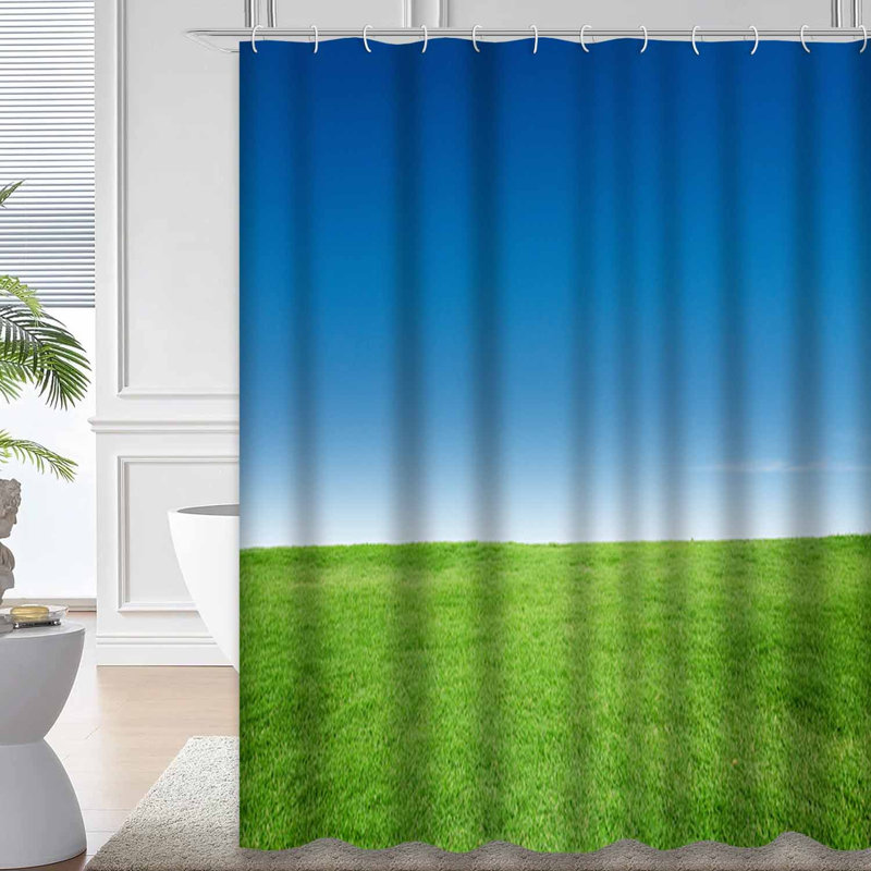 Rideau de douche vert imperméable, rideaux de douche pour la salle de bain avec 12 crochets, 72" L x 72" W