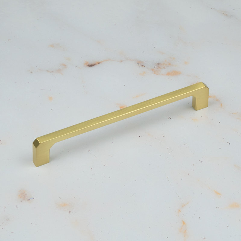 Brushed Brass Angled End D-Bar Handles, 160mm
