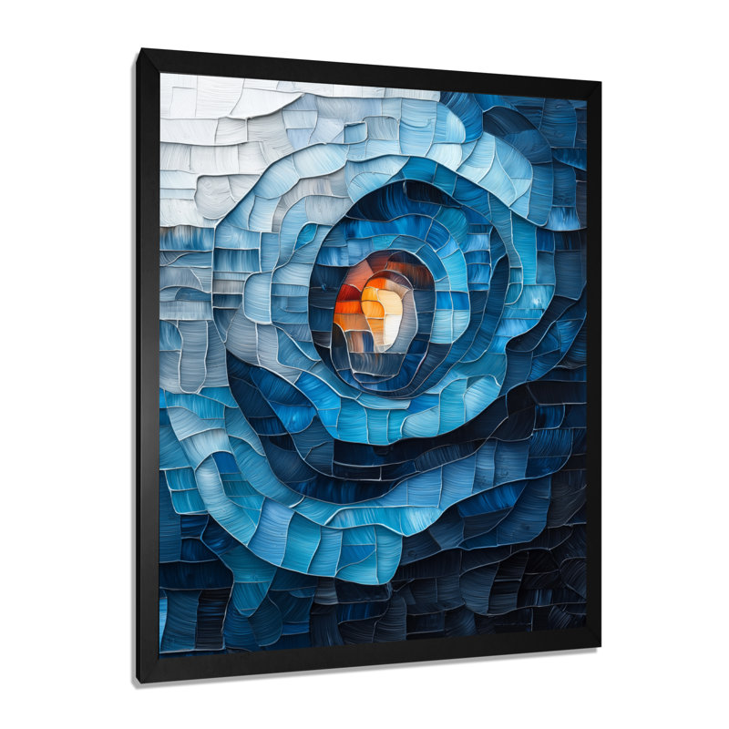 Omario - Abstract Wall Art, Black, 20" H x 12" W, Framed Print without Mat