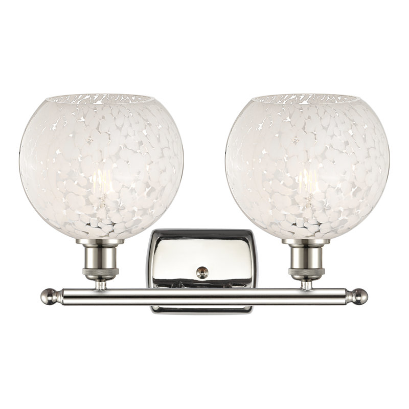 Éclairage pour meuble-lavabo à 2 lumières Bedia, Nickel poli