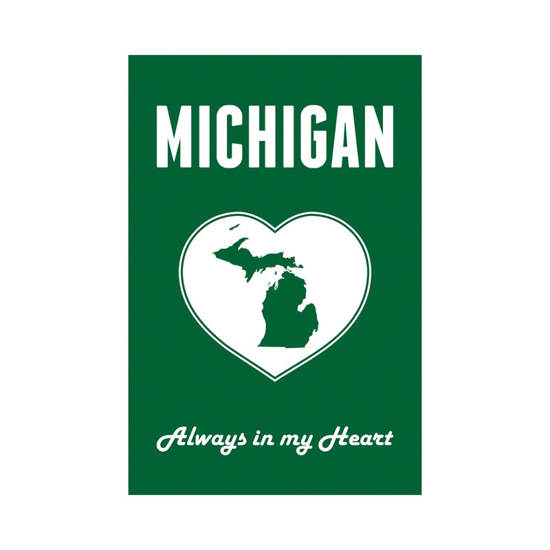 Michigan, Always in My Heart 1 Piece Wall Art on Canvas, 66.04 cm H x 45.72 cm W x 1.91 cm D, Wrapped Canvas