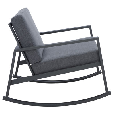 Chaise berçante en métal avec coussins Bia