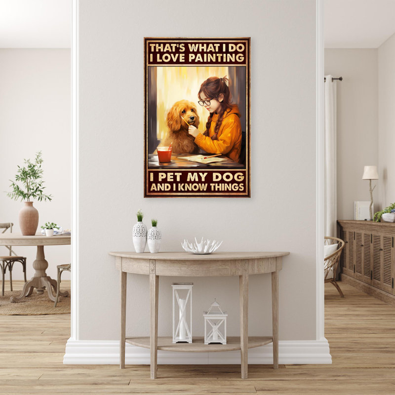 Marv I Love Painting I Pet My Dog On Canvas Print, H 14 po x l 11 po x P 1,25 po
