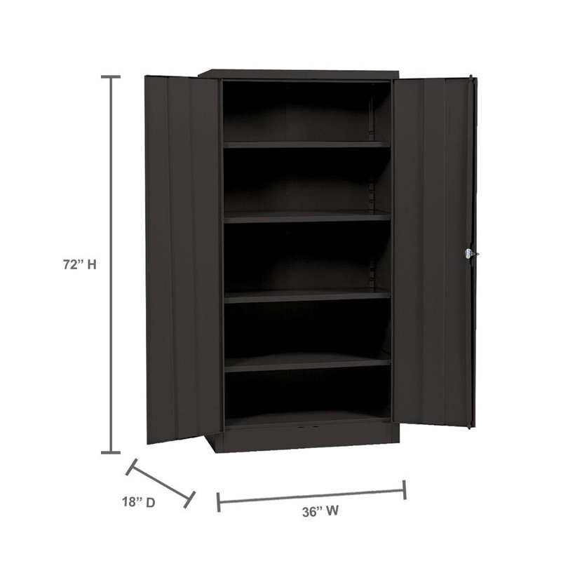 Armoire de rangement à 4 tablettes, Noir