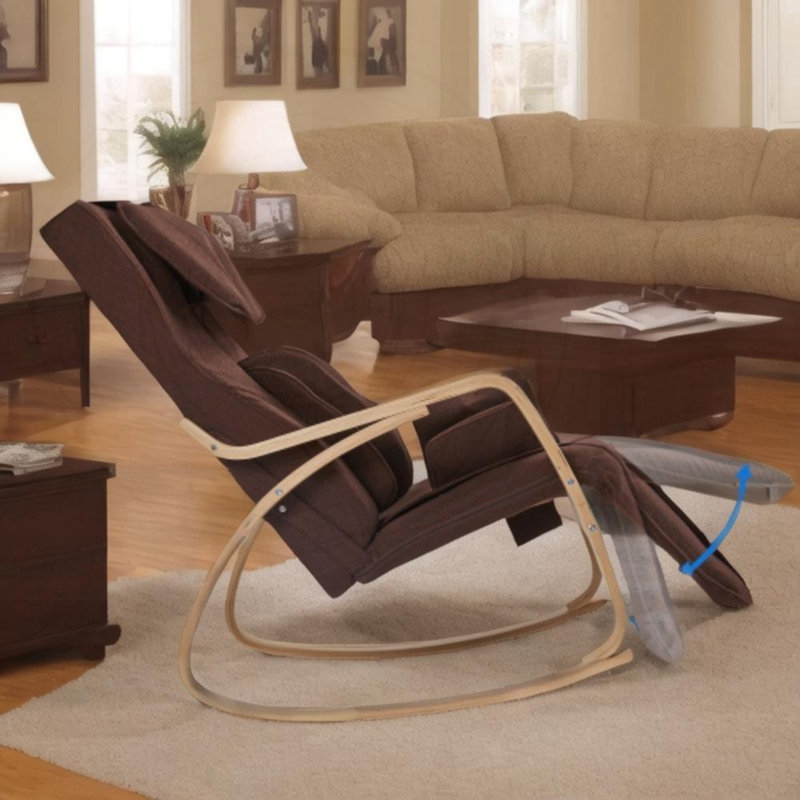 Fauteuil inclinable à bascule avec massage complet, revêtement en coton et pression d'air