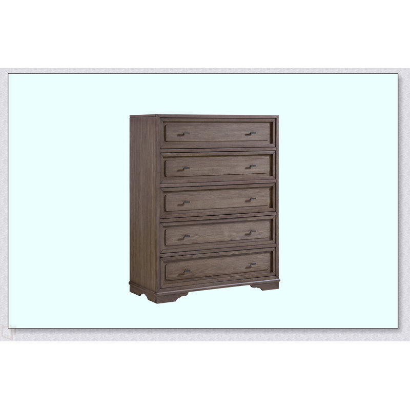 Commode 5 tiroirs Hickory - Amande, Brun