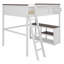Lit mezzanine en bois avec organisateur de chevet, station de charge USB, échelle, bureau et bureau intégré