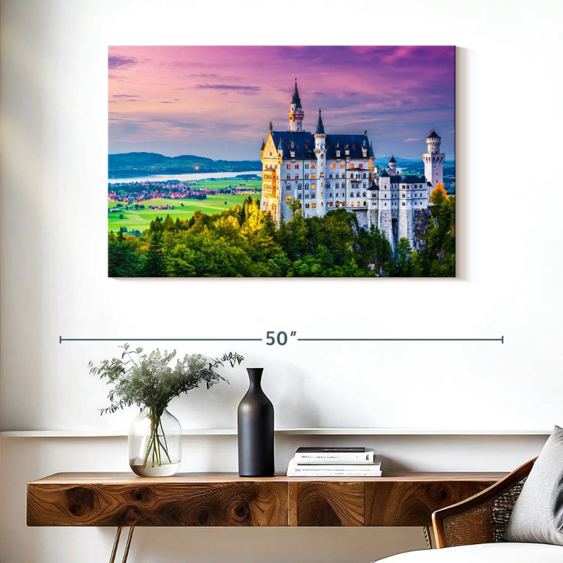 Paysage de château Lilie Neuschwanstein, H 26 po x l 39 po