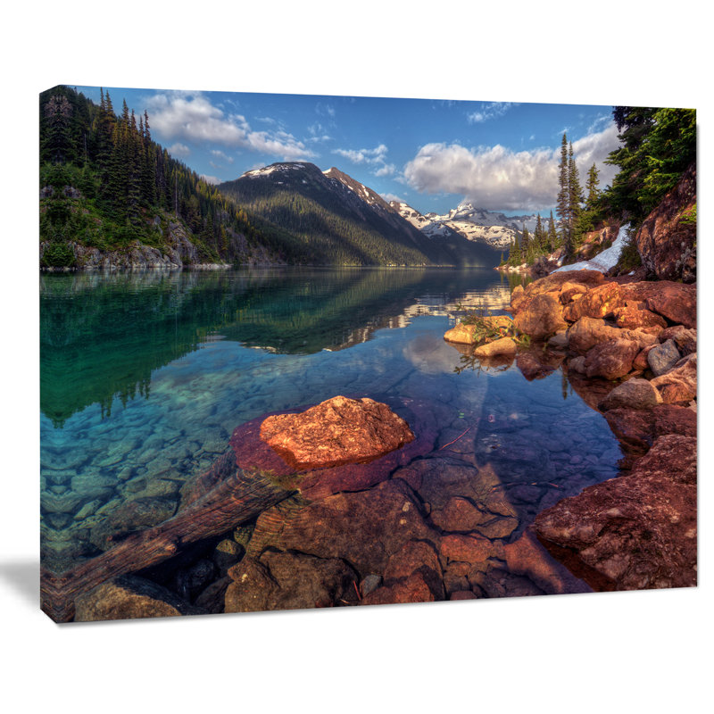 Clear Lake with Distant Mountains - Reproduction de photo sur toile tendue, H 8 po x l 12 po