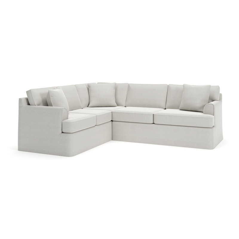 Canapé modulaire 2 pièces Conradina, Orienté à gauche (vu de face), Tissage natté ivoire Drusky Sustain®