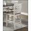 Ensemble de chaises à hauteur de comptoir en bois blanc antique à finition comptoir de 2 pièces avec sièges rembourrés pour un repas confortable