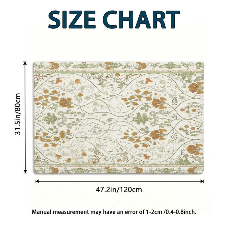 Tapis décoratif vintage moucheté, pour cuisine, 120 x 80 cm