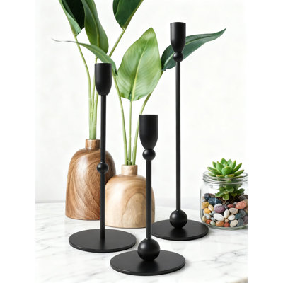 Candlestick Holders Set Of 3, Modern Metal Candle Holders For Table Centerpiece, Rust-Resistant Home Decor For Wedding And Party