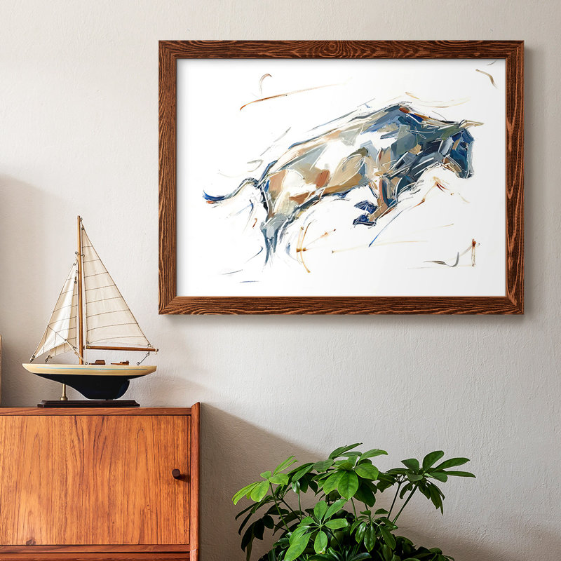 Modern Bull Study I, reproduction d'art sur toile, Érable, H 28 po x l 42 po