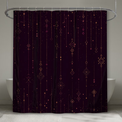 Rideau de douche à formes géométriques - Décoration de salle de bain abstraite Art déco