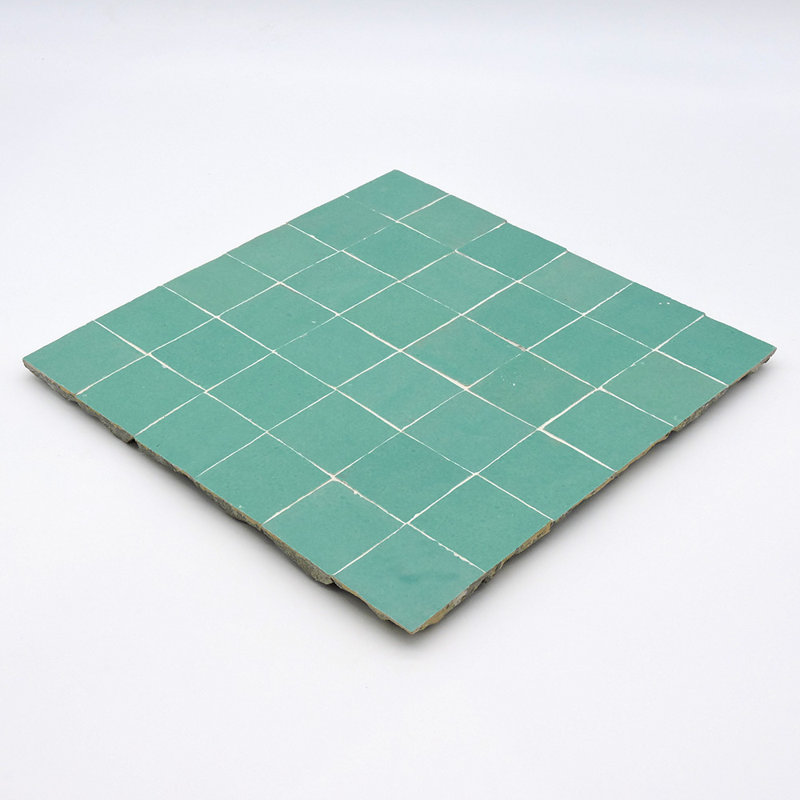 Carreau de mosaïque 12 po x 12 po en terre cuite pour mur et plancher, Vert jade