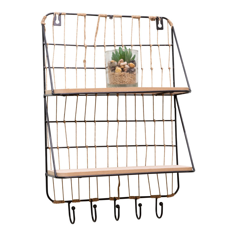 Valdis 2 Piece Tiered Shelf with Hooks