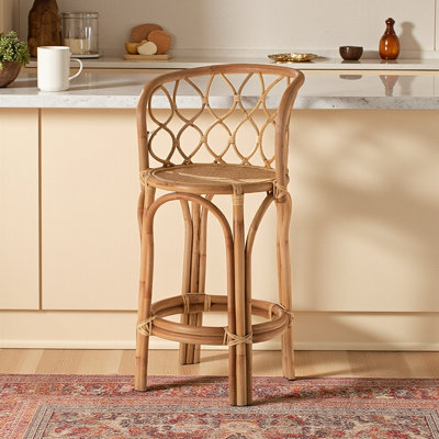 Sage Modern and Contemporary Rattan Counter Stool, Natural 36.75'' H X 16.8'' W X 20.86'' D