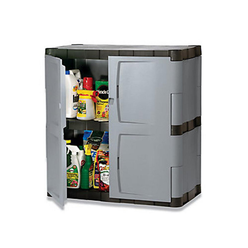 Gray Lockable Freestanding Resin Office Cabinet