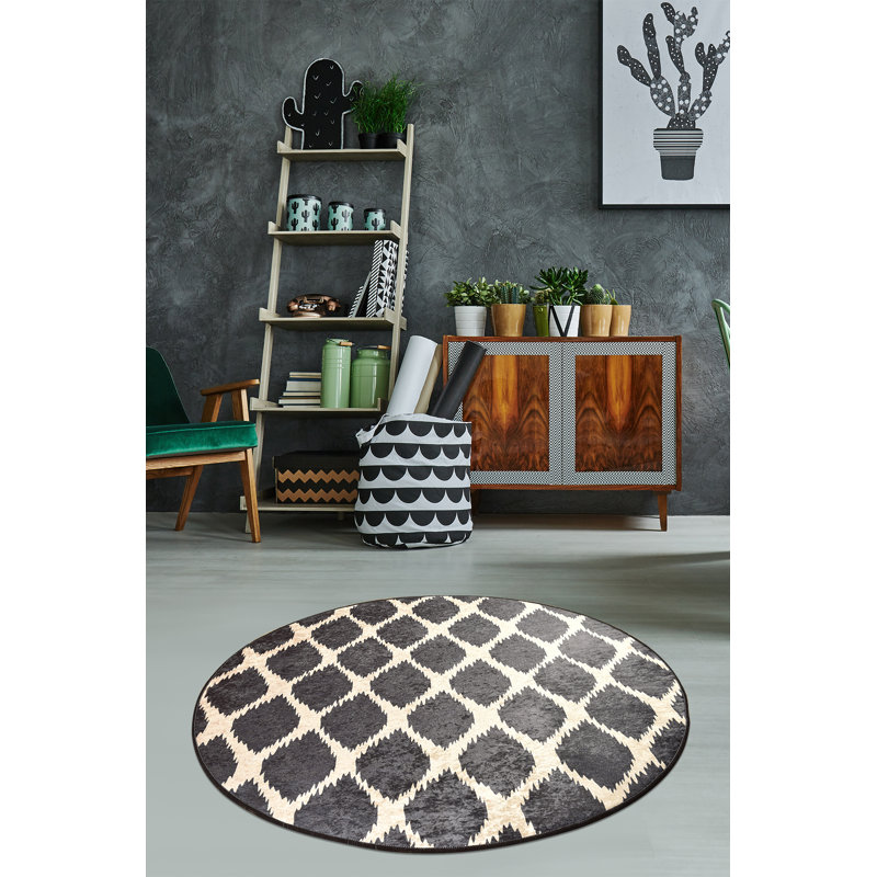 Welles Shag Area Rug, Round 100cm