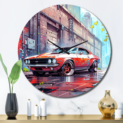 Horloge murale Graffiti Muscle Car II - Car Muscle Car