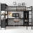 Metal Loft Bed With Wardrobe And L-Shaped Desk, Loft Bed With Storage Cubes For Kids Teens Adults-778933334-778933320