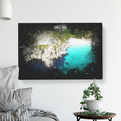 Porthcurno Beach in Cornwall - Wrapped Canvas
