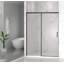 Cabine de douche coulissante semi-sans cadre noir mat, verre trempé clair de 1/4 po de largeur variable, conception à largeur réglable pour un ajustement sans tracas