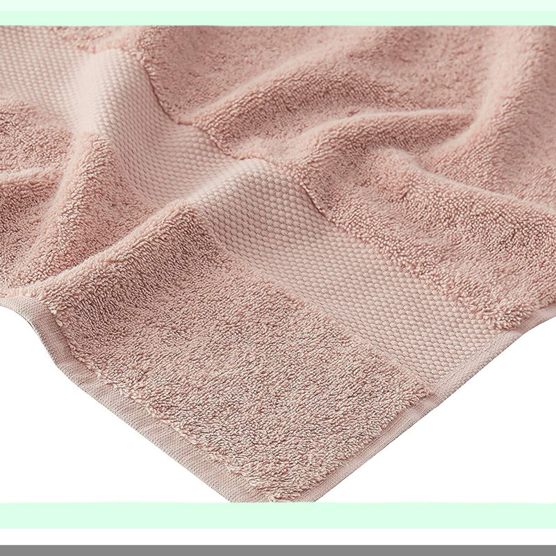 LuxPlush Turkish Cotton 6-Piece Towel Set - Bath, Hand, Wash Cloths - Blush