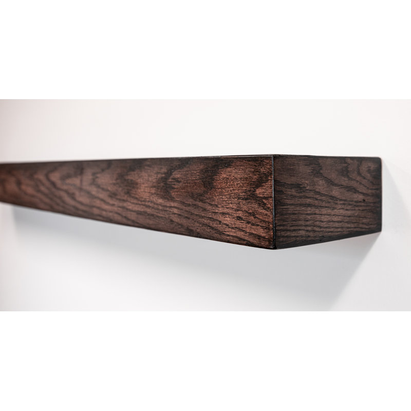 Ercolino Oak Solid Wood Floating Shelf, Black Cherry, 3" H x 57" W x 8" D