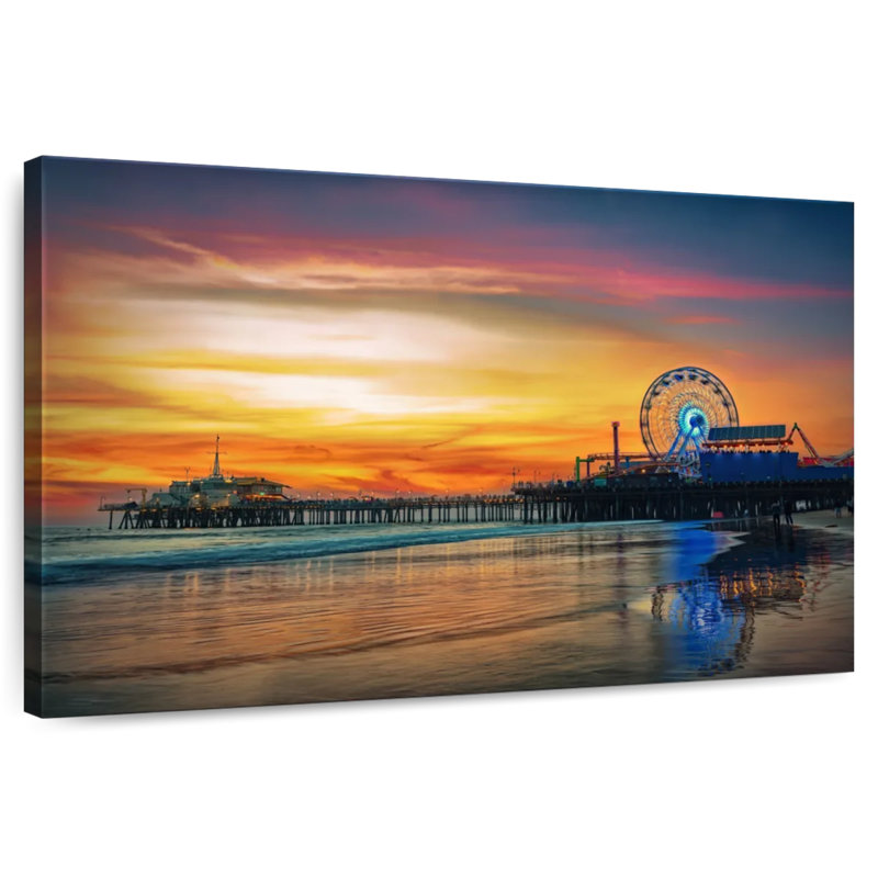 Gillard Santa Monica Pier Sunset, 34" H x 51" W