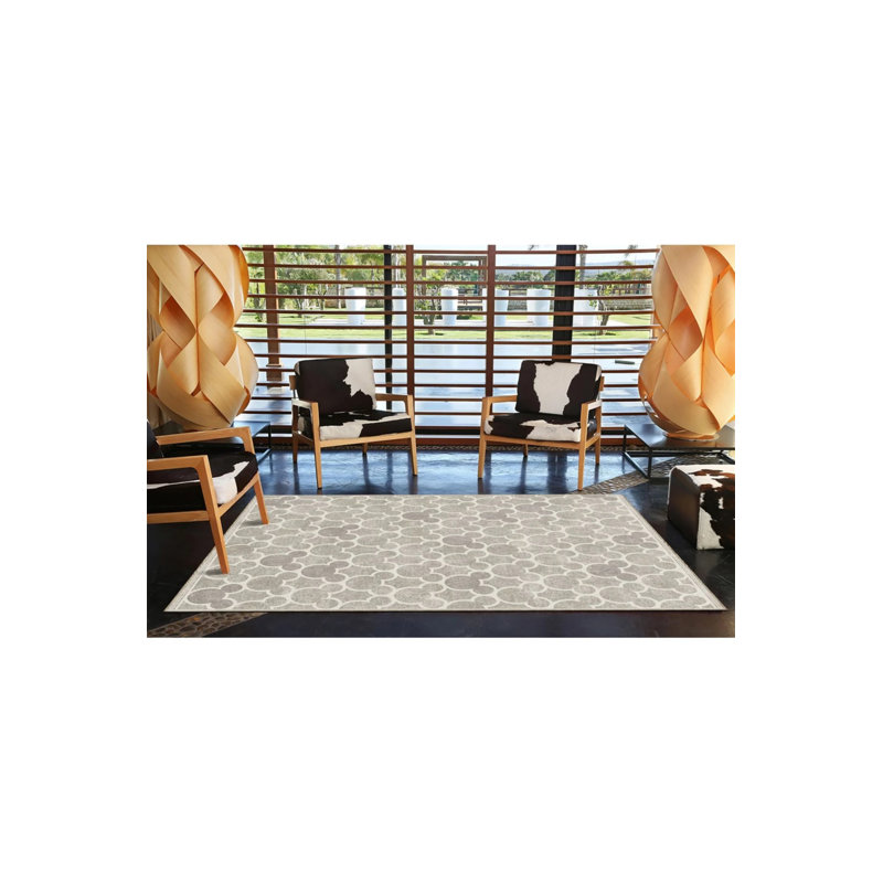Tapis tissé rond lavable crème, Rectangle 4 pi x 5 pi 11 po