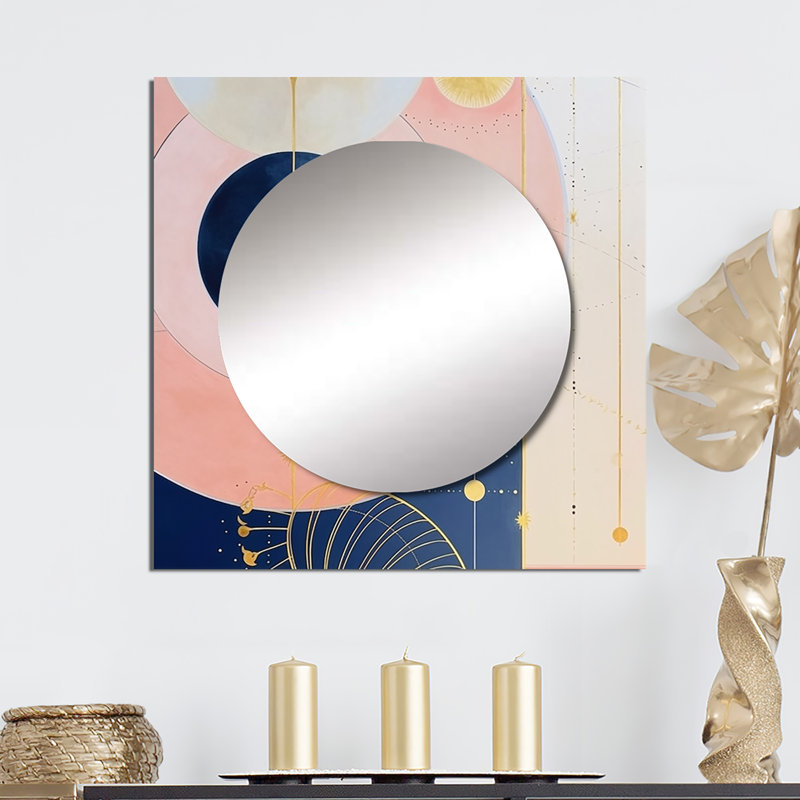 Nathanim - Grand miroir mural carré à spirales abstraites pour chambre à coucher, 36 po x 36 po